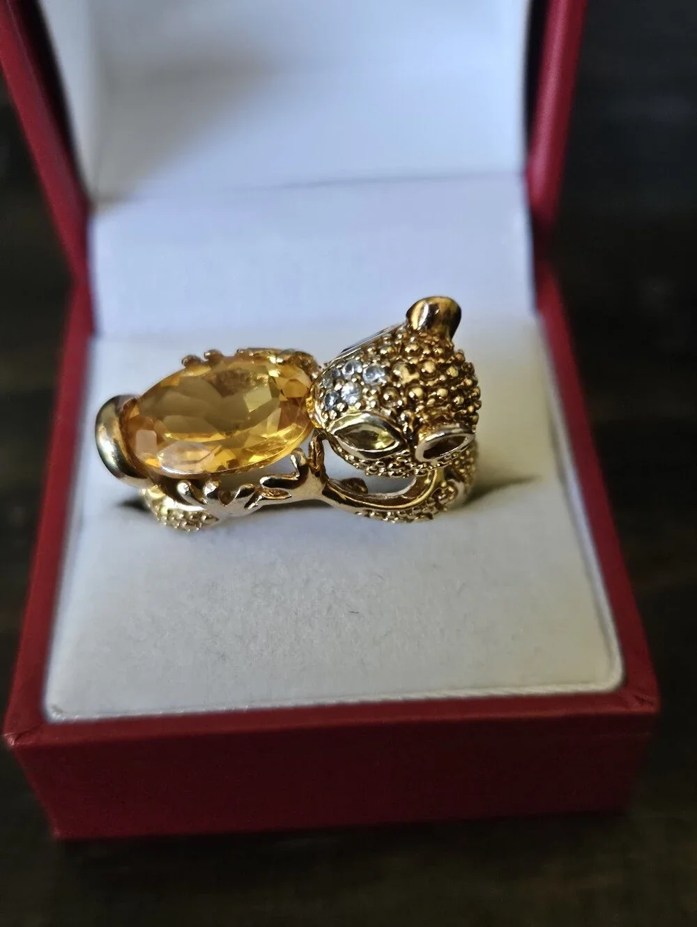 Amazing Rare Sterling Silver Gold Washed Squirrel Ring